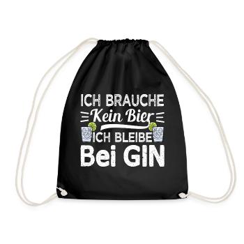 Gin Longdrink Ich brauche kein Bier - Turnbeutel - Schwarz - Vorne