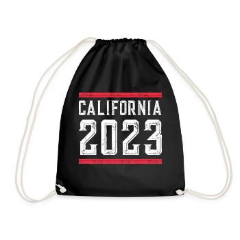 California 2023 - Drawstring Bag - black - Front