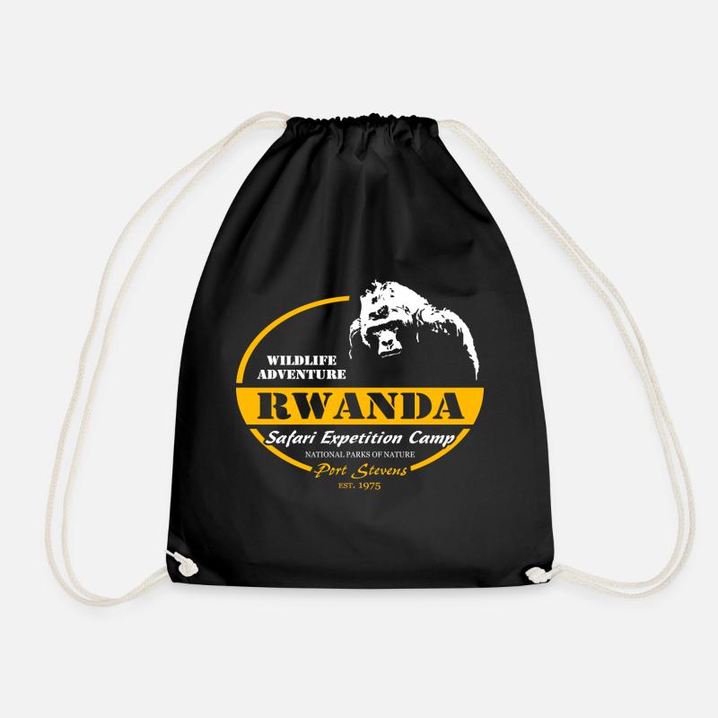 Rwanda - Gorille - Sac de sport léger - noir