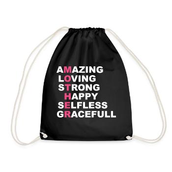 Funny Mom Gift Mom Mother's Day - Drawstring Bag - black - Front