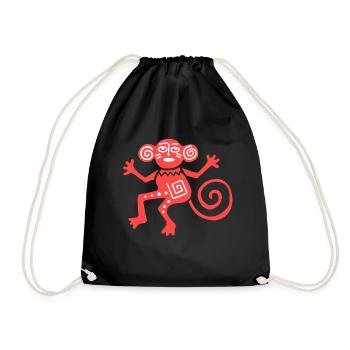 Ancien symbole mexicain, singe, singe - Sac de sport léger - noir - Devant