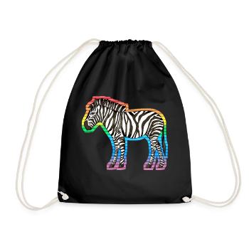 Zebra - Turnbeutel - Schwarz - Vorne