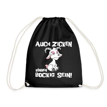 Auch Zicken können bockig sein - Turnbeutel - Schwarz - Vorne