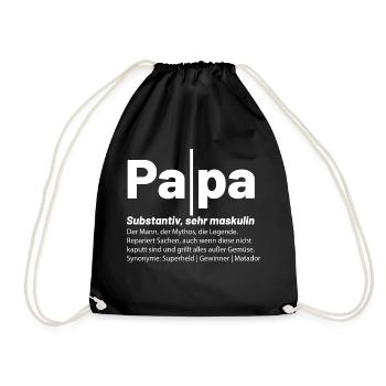 Definition von Papa das perfekte Vatertagsgeschenk - Turnbeutel - Schwarz - Vorne