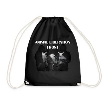Animal Liberation Front Sheep Rescue - Drawstring Bag - black - Front