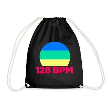 128 bpm techo musique logo - Sac de sport léger - noir - Devant