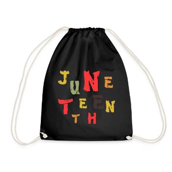 Funny Tshirts Juneteenth Gift Idea Men - Drawstring Bag - black - Front