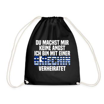 Du machst mir Keine Angst ich bin mit einer Griech - Turnbeutel - Schwarz - Vorne
