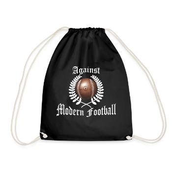 Against modern Football - gegen modernen Fussball - Drawstring Bag - black - Front
