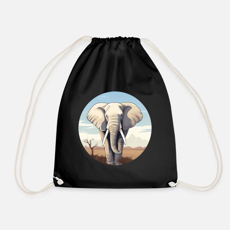 Elefant - Turnbeutel - Schwarz