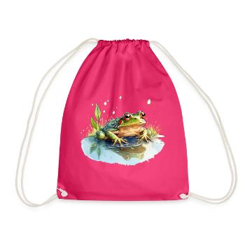 Les grenouilles vertes font un concert bruyant - Sac de sport léger - fuchsia - Devant