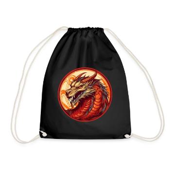 Dragon - Drawstring Bag - black - Front