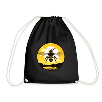 Bee - Drawstring Bag - black - Front