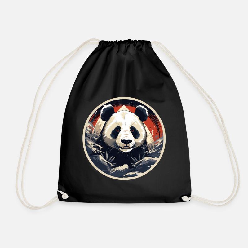 Panda - Turnbeutel - Schwarz