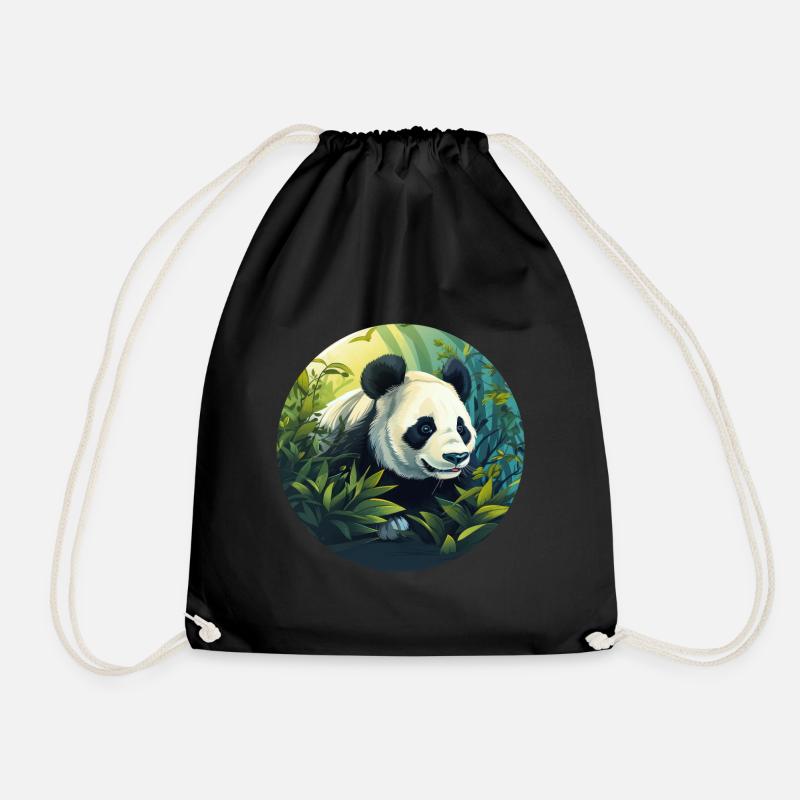 Panda - Turnbeutel - Schwarz