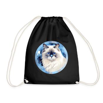 Ragdoll Katze - Turnbeutel - Schwarz - Vorne