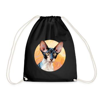 Cornish Rex Katze - Turnbeutel - Schwarz - Vorne