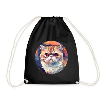 Exotische Kurzhaarkatze - Turnbeutel - Schwarz - Vorne