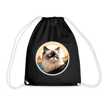 Himalayan cat - Drawstring Bag - black - Front