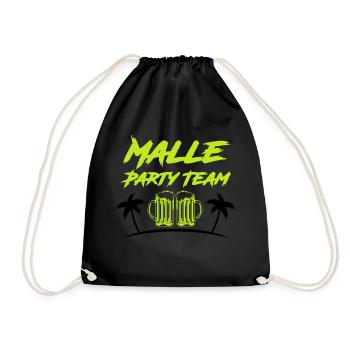malle party team - Turnbeutel - Schwarz - Vorne