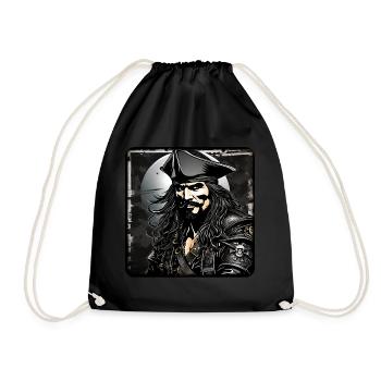 Sinistre pirate, flibustier, marin, capitaine - Sac de sport léger - noir - Devant