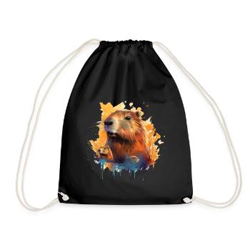 Capybara - Turnbeutel - Schwarz - Vorne
