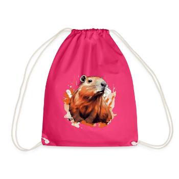 Capybara - Turnbeutel - Fuchsia - Vorne