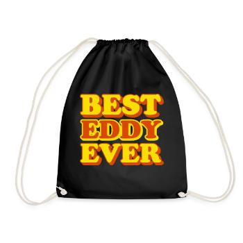 Eddy First Name Funny Gift - Drawstring Bag - black - Front