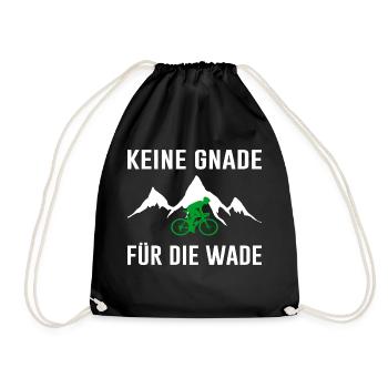 Fahrrad Keine Gnade für die Wade Spruch - Turnbeutel - Schwarz - Vorne