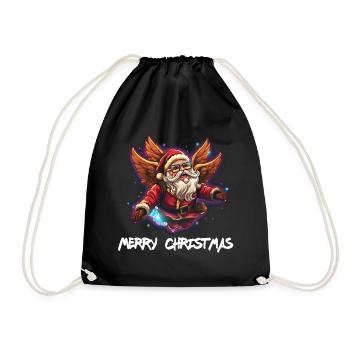 Weihnachtsmann, Ugly Christmas - Turnbeutel - Schwarz - Vorne