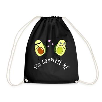 Avocado Pair | You complete me - Drawstring Bag - black - Front