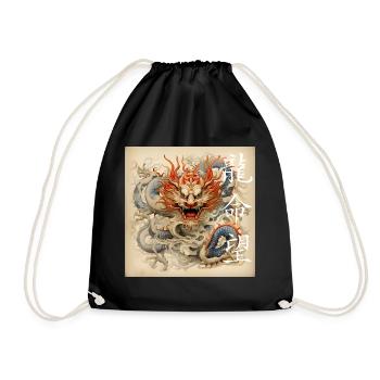 Chinesischer Drache, Dragon - Turnbeutel - Schwarz - Vorne