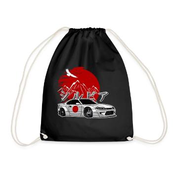 S15 Silvia Sonne Drift Königin JDM Hieroglyphen - Turnbeutel - Schwarz - Vorne