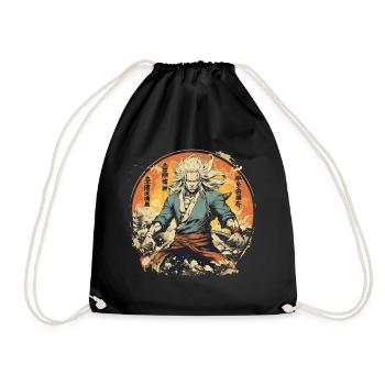 Anime Dragon Mann - Turnbeutel - Schwarz - Vorne