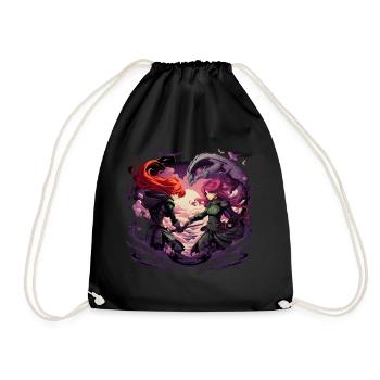 Anime Dragon Girls - Turnbeutel - Schwarz - Vorne