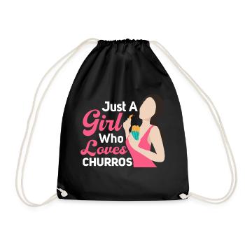 Just A Girl Who Loves Churros Latin Pastry Food De - Drawstring Bag - black - Front
