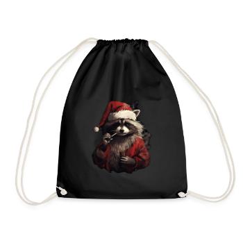 Stoner Santa Claus Waschbär - Turnbeutel - Schwarz - Vorne