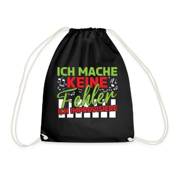 Klavier Pianist Ich mache keine Fehler - Turnbeutel - Schwarz - Vorne