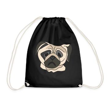 Visage de carlin - Sac de sport léger - noir - Devant