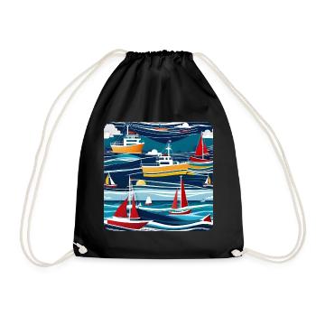 Bateaux et navires - Sac de sport léger - noir - Devant