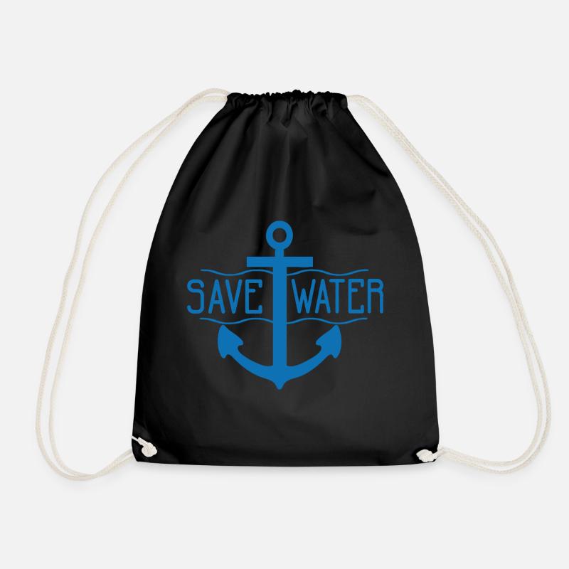 SAVE WATER, nature, save, welt - Turnbeutel - Schwarz