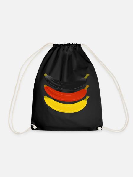 Bananen in Deutschlandfarben - Turnbeutel - Schwarz