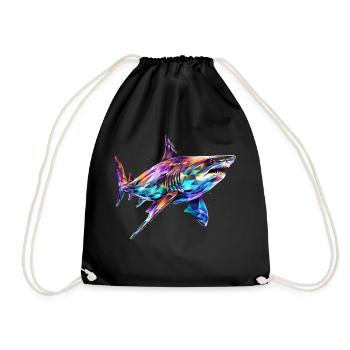 T-Shirt requin, Animal marin, cadeau de requin - Sac de sport léger - noir - Devant