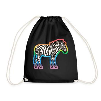 Zebra - Turnbeutel - Schwarz - Vorne
