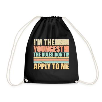 Je suis le plus jeune Les règles ne s’appliquent pas à moi Blague - Sac de sport léger - noir - Devant