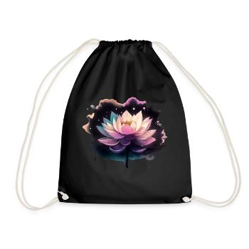 Schwarzer Lotus - Turnbeutel - Schwarz - Vorne