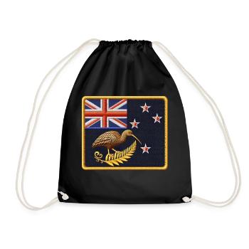 New Zealand Aotearoa Kiwi 23 - Drawstring Bag - black - Front