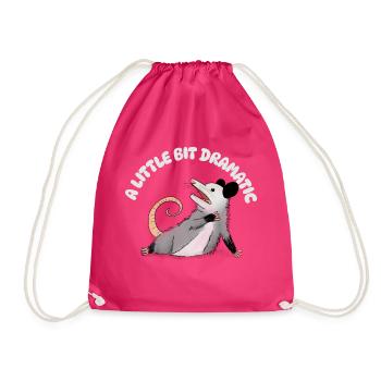A little bit Dramatic - Opossum - Drawstring Bag - fuchsia - Front