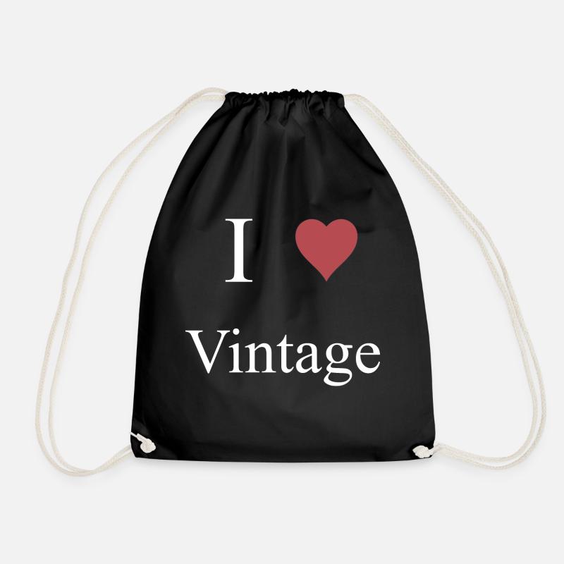 Vintage 5 Graphics - Drawstring Bag - black