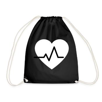 Kardiologie - Herz Symbol - Turnbeutel - Schwarz - Vorne